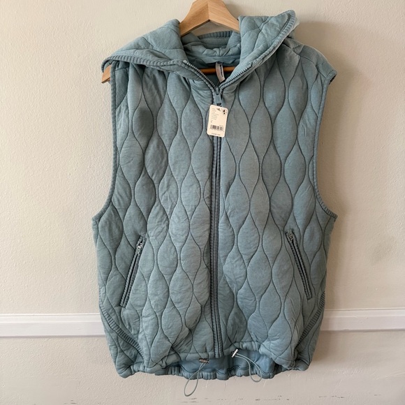 Free People Jackets & Blazers - Free People Dream Big Quilted Vest in Eucalyptus